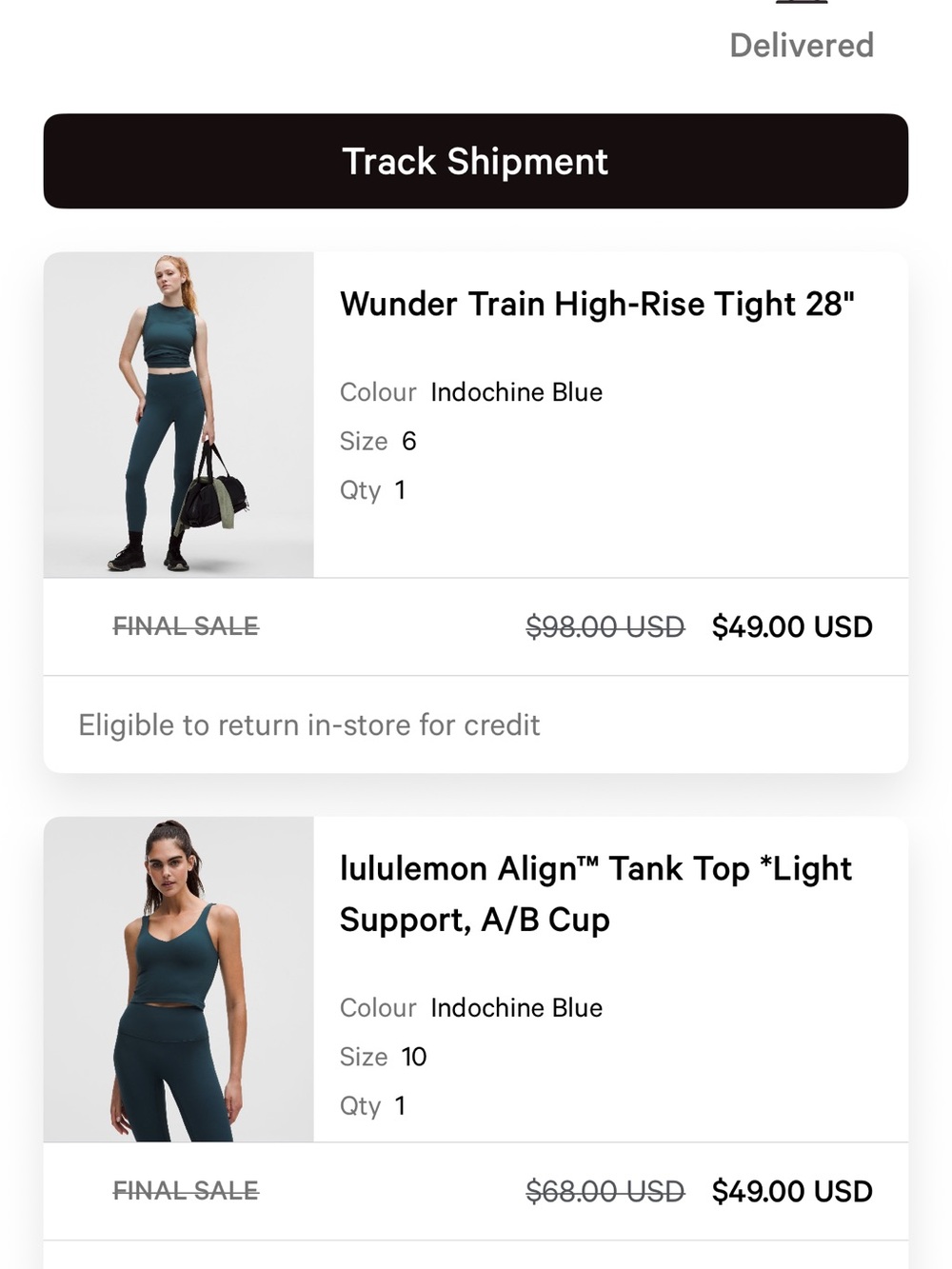lululemon matching set! Wunder train Train High-Rise Tight 28" w Align Tank